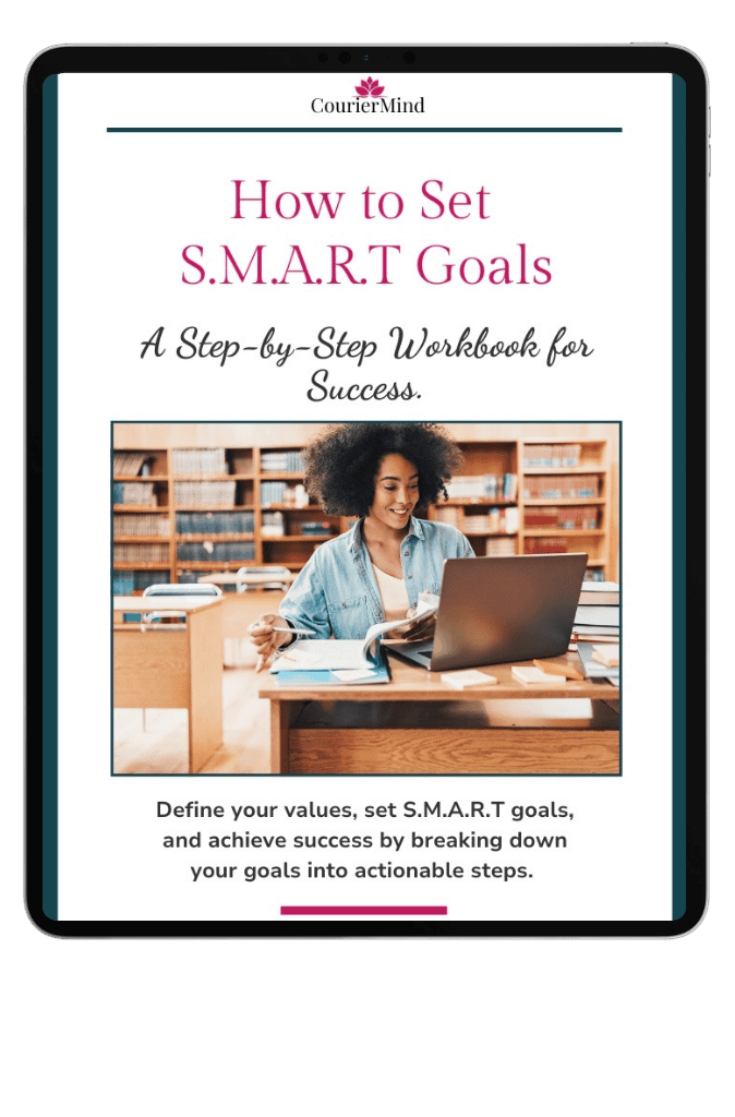 An e-book cover design illustrating how to set S.M.A.R.T. goals to achieve success.