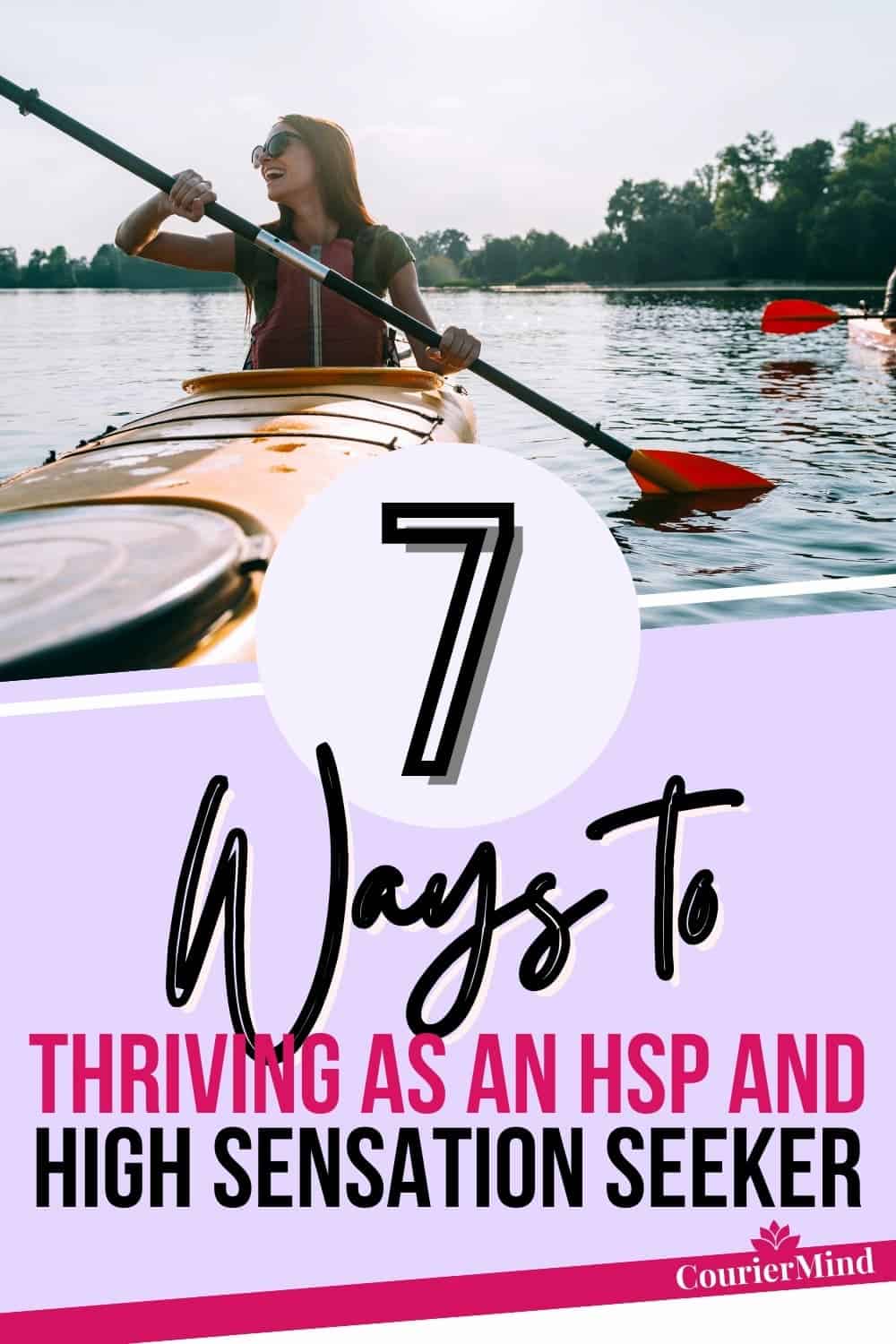 A woman rowing on a lake, showcasing the importance of balancing her dual personality as both highly sensitive and a high sensation seeker.