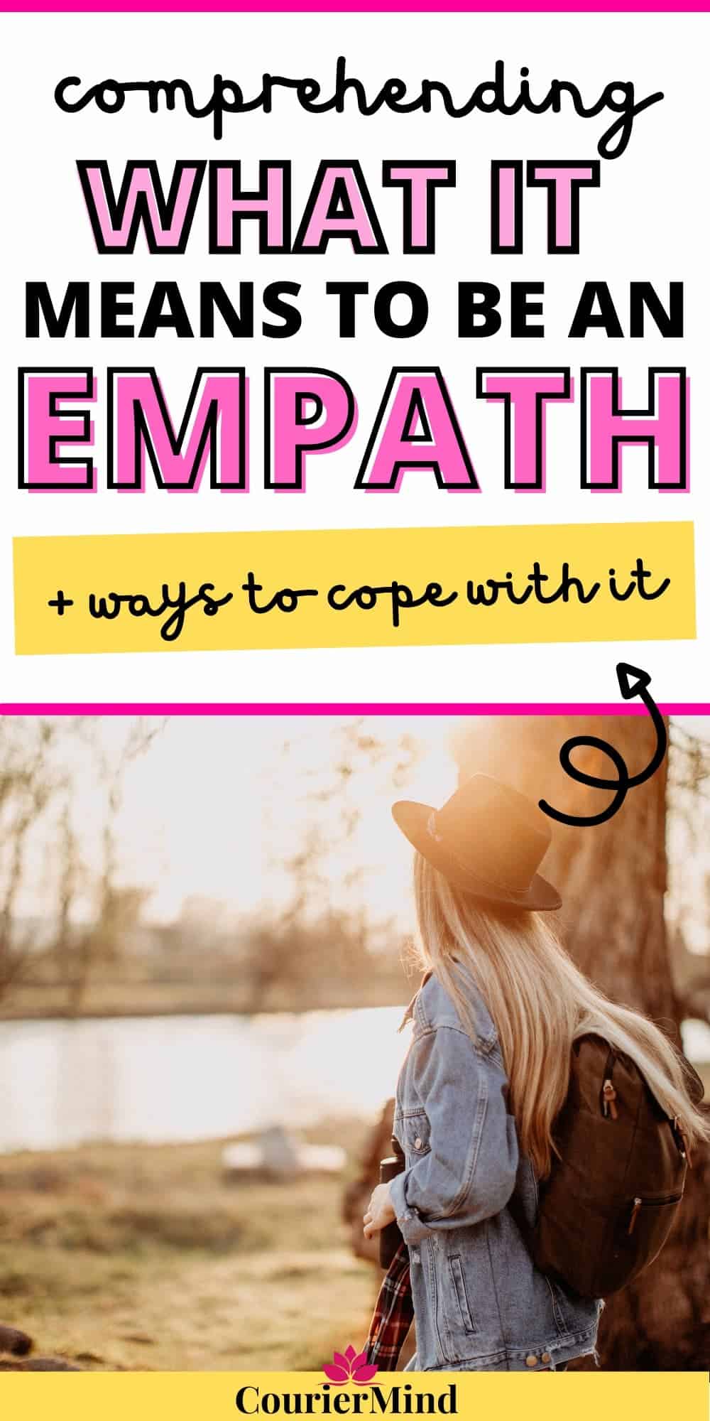 An empath woman copes with her sensitivity by enjoying quiet time alone in nature.