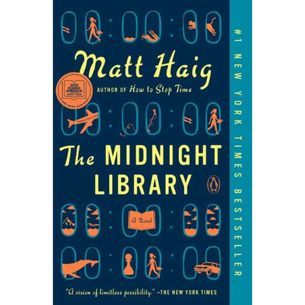 The Midnight Library by Matt Haig book cover.