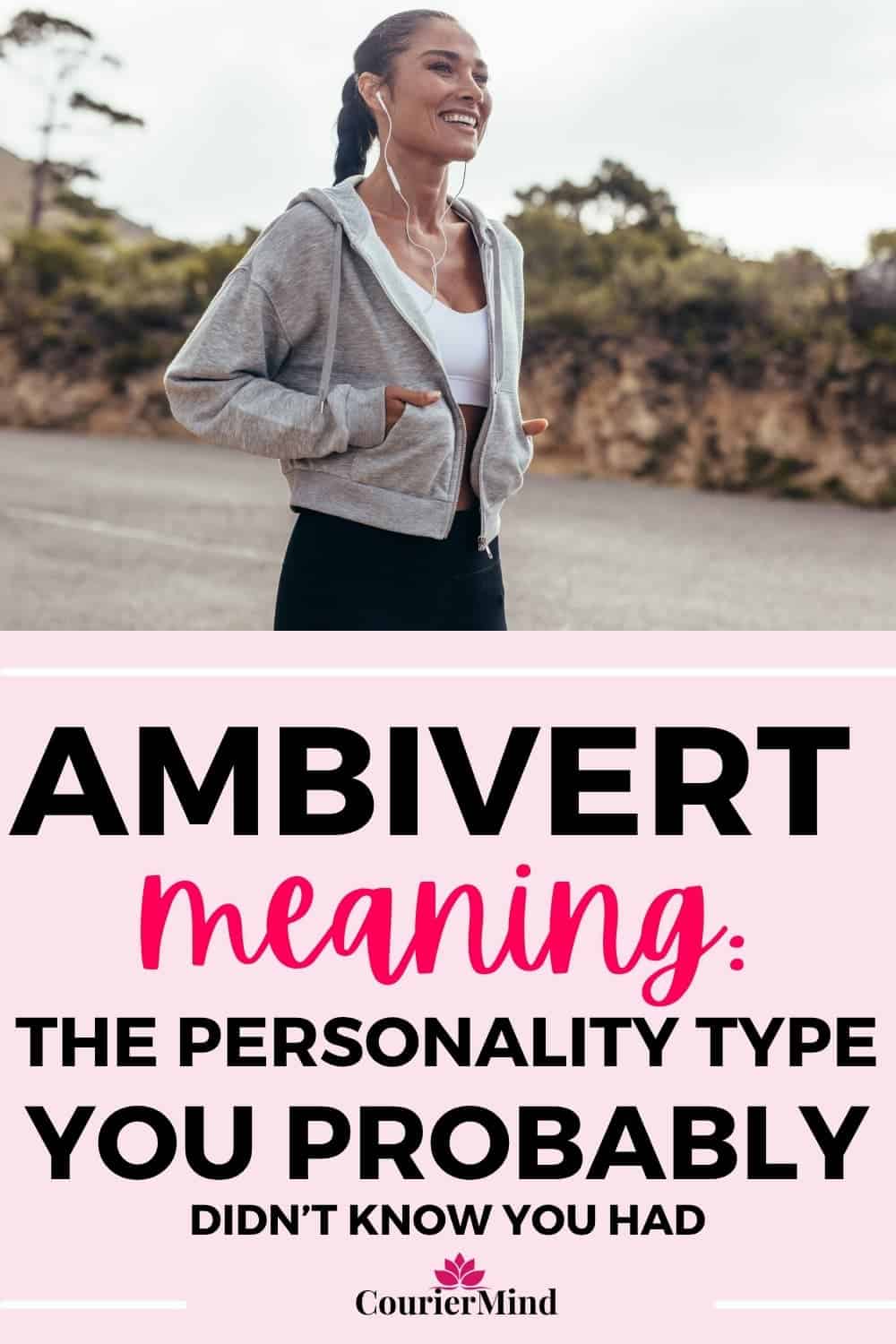 A woman walks outside, feeling happy as she finally understands the meaning of ambivert and can relate to it.
