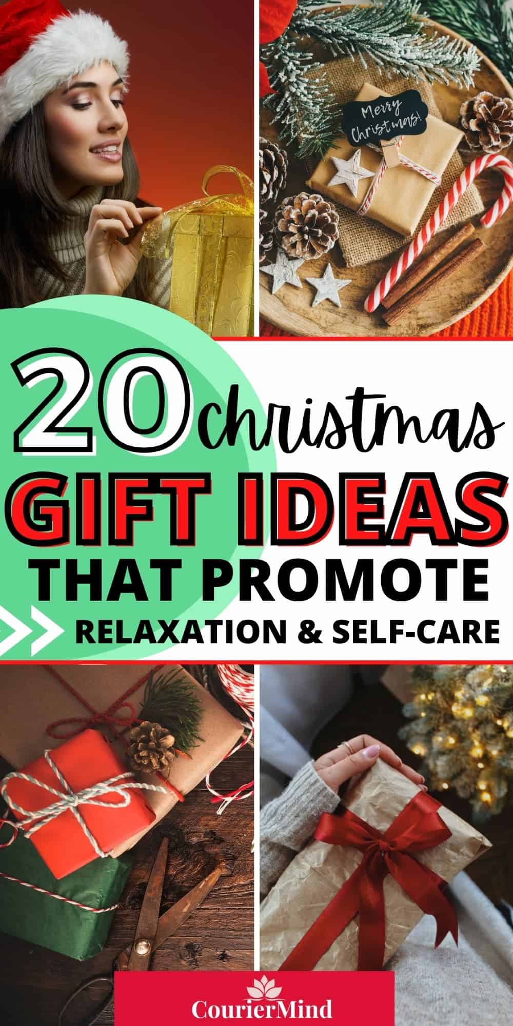 A Pinterest pin with several images of gifts showcasing Christmas gift ideas.