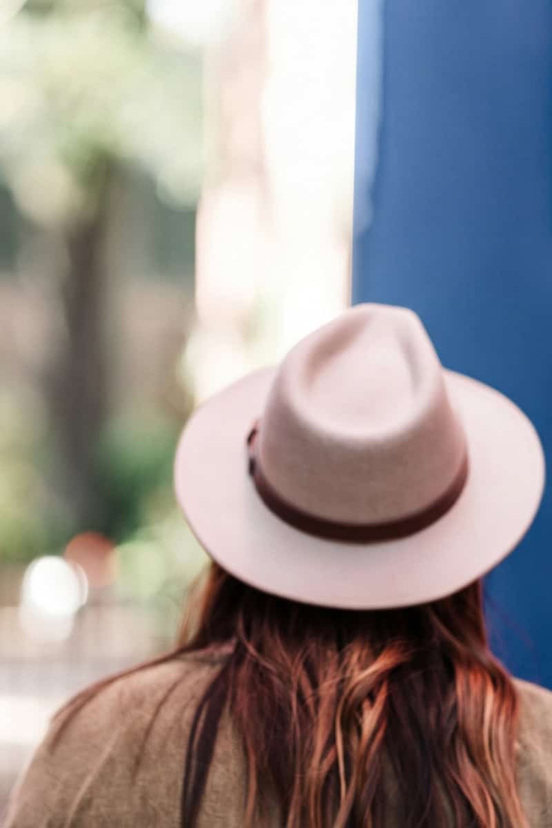 Woman walking through the city.